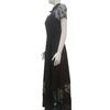 Women Summer Dress Mesh Dot Pattern V Neck Chiffon Slim Large Hem
