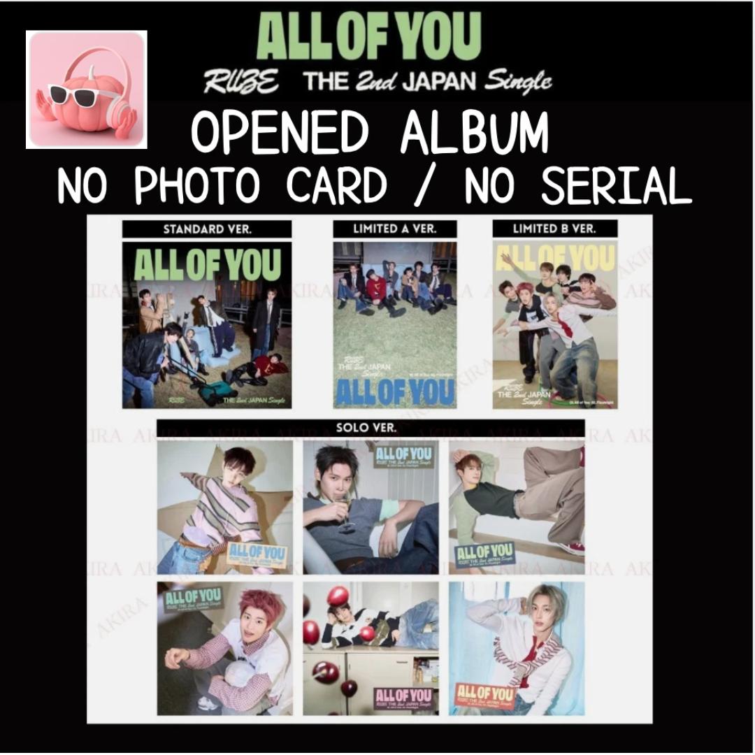 

OPENED ALBUM RIIZE THE 2nd JAPAN SINGLE All of You OFFICIAL SOHEE