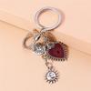 Retro Metal Gothic Love Heart Keychain Charms Steampunk Key Rings Pendant for Women Men Bag Decor  DIY Jewelry Gift