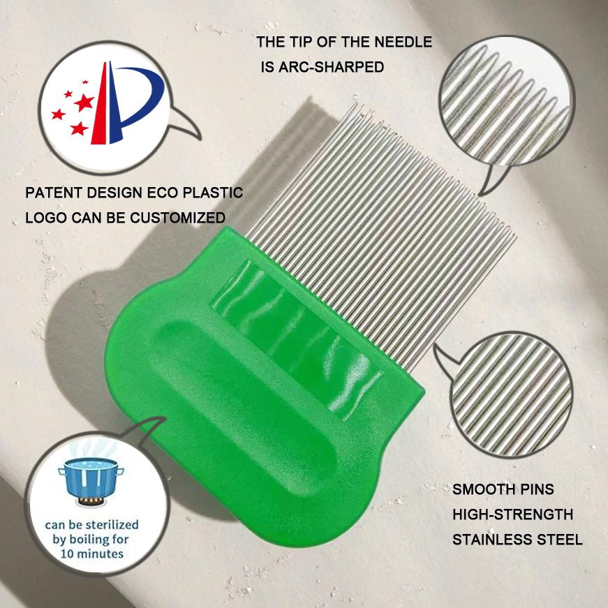 Reasonable Price Comfortable Hair Protection Lice Comb for Home Physical Removal Lice Nits Stainless Steel Teeth Plastic Handle