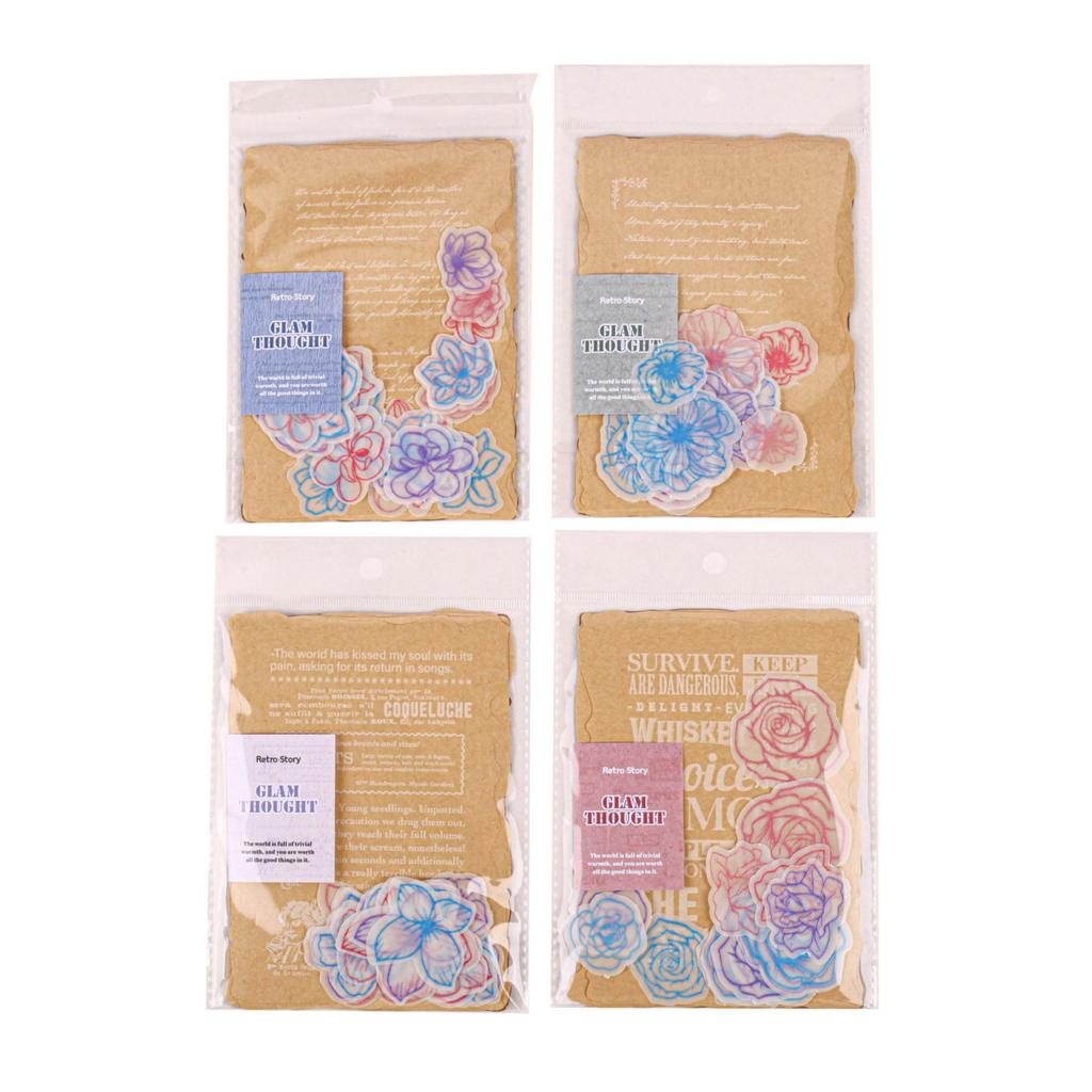 Huaxiang Retro DIY Journal Decoration Material Pack - 4 Styles