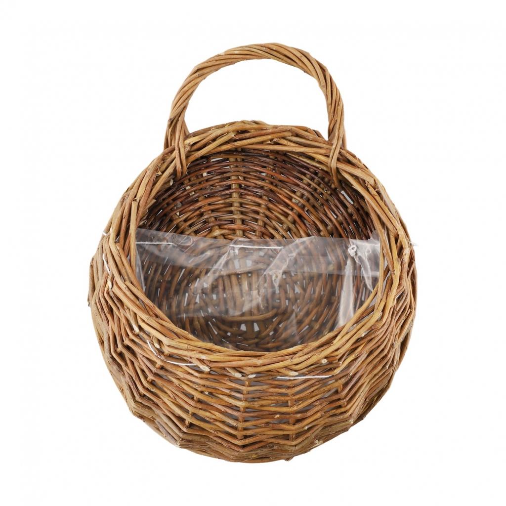 Wandmontierter Pflanzen Blumen Weidenkorb Hängender Halter Outdoor Blumentopf
