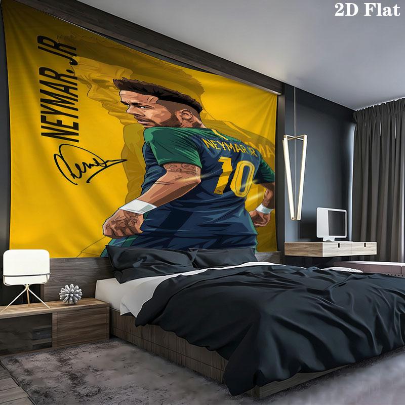 Neymar Wall Tapestry Aesthetic Wall Hanging Printed Fabric Blanket Decorative Tapestries for Bedroom Living Room Home Decor