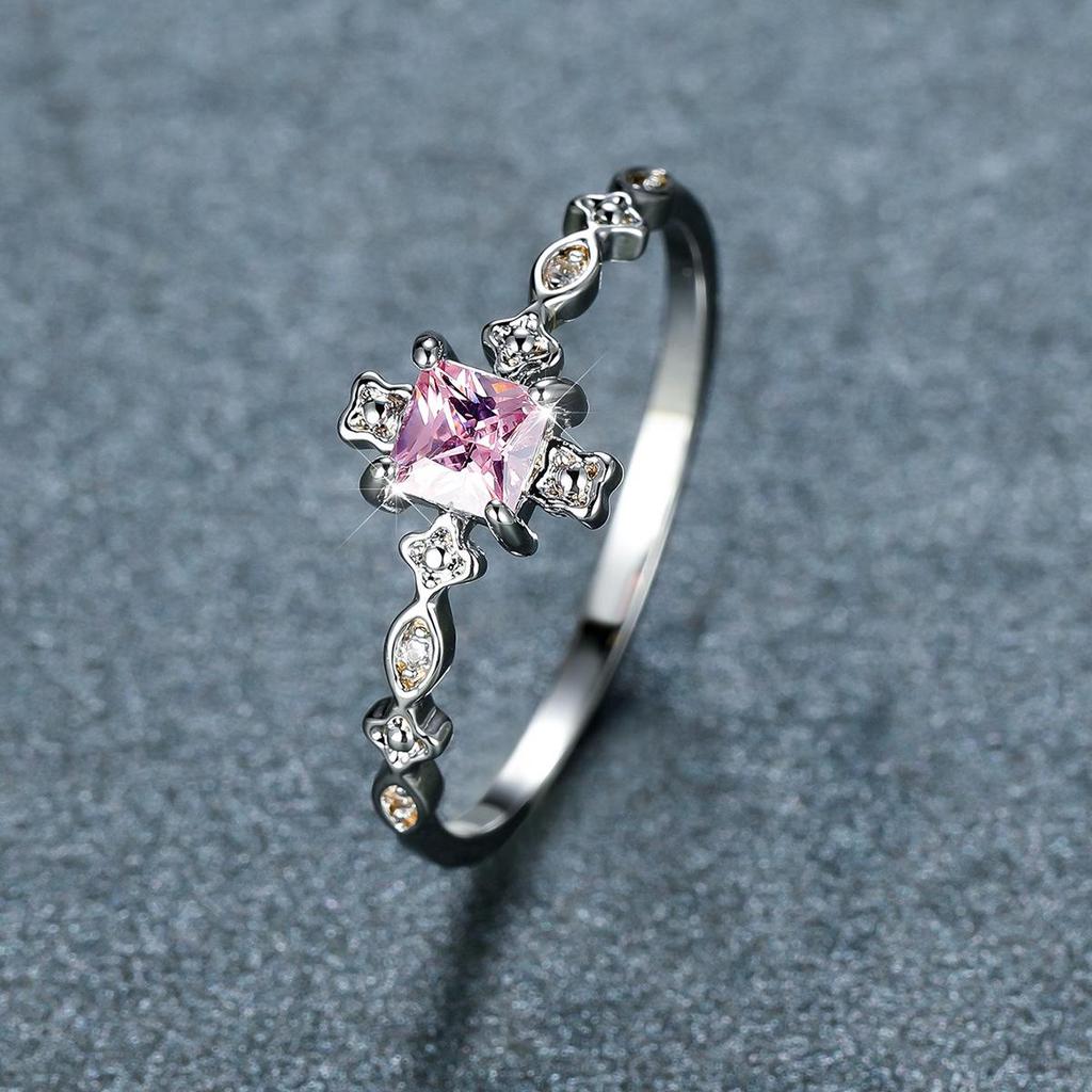 Chic Blue Topaz & Diamond Ring - European & American Style