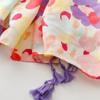 Women's Herringbone Pattern Scarf with Colorful Flowers and Tassels - Soft Cotton Linen Feel