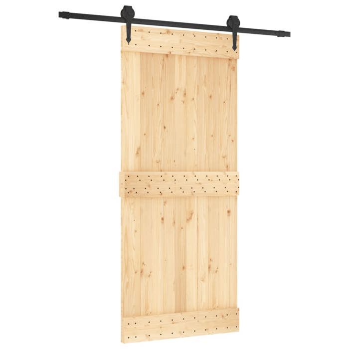 VidaXL Porte coulissante et kit de quincaillerie 90x210 cm pin massif, porte intérieure, porte de grange intérieure 3203202