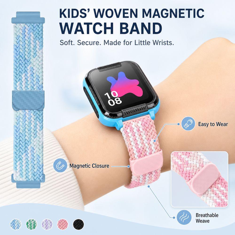 Elastic Watch Strap Braided Watch Band for Kids Xiaomi & Mitu R Smart Watches Daily Wear