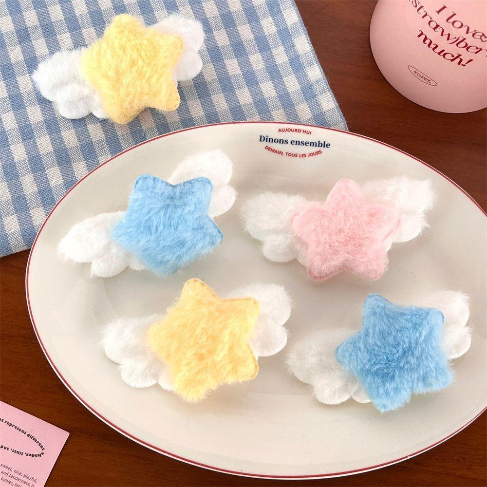 Minimalist Style Plush BB Hairpins Ornament Sweet Fluffy Barrettes Plush Star Hair Clip  Party
