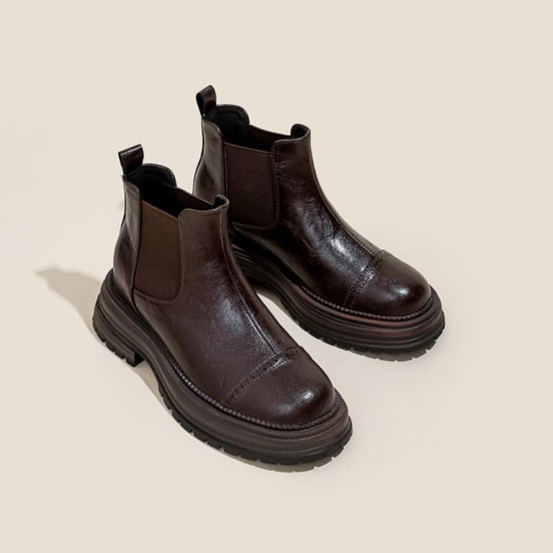 Short Boots Women's Large Size Retro Chelsea Women's Boots New Autumn and Winter British Style Ankle Boots Women's Shoes