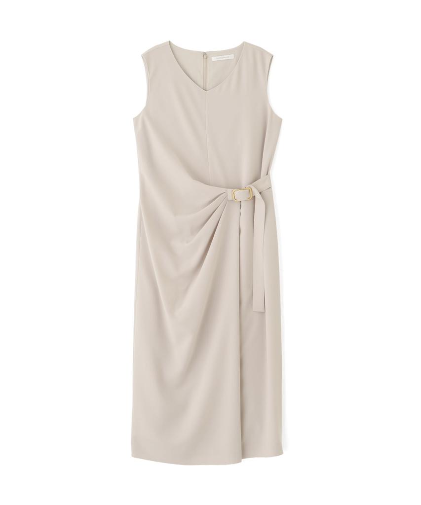 Dress with Side Belt and Drape 36 [Pinky & Dianne] 031-6140628 Women's 040_Beige