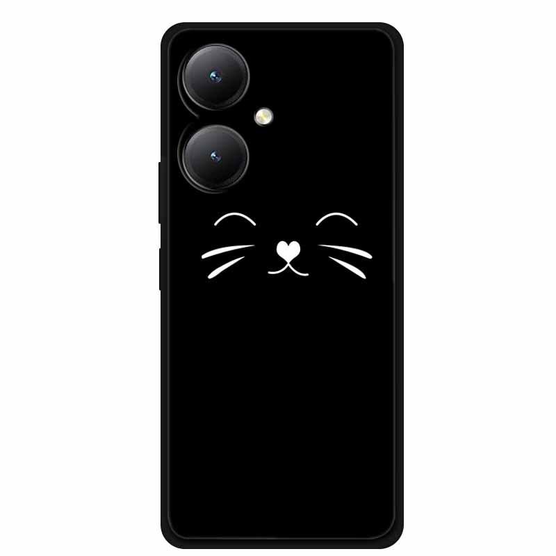 Black TPU Soft Case for Y27 4G, Y35, Y35m+, Y55T 5G Phones - Cross-Line Design