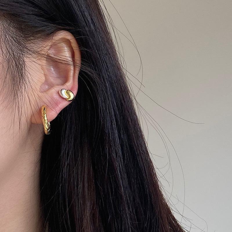 925 Silver Round hoop Earrings Temperament Simple Inlaid for Women Wedding Jewelry Accessories