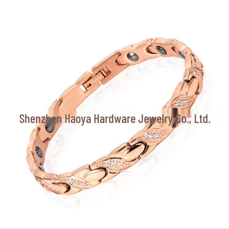 Small Fish Inlaid Diamond Black Gallstone Anti-Radiation Magnetic Bracelet