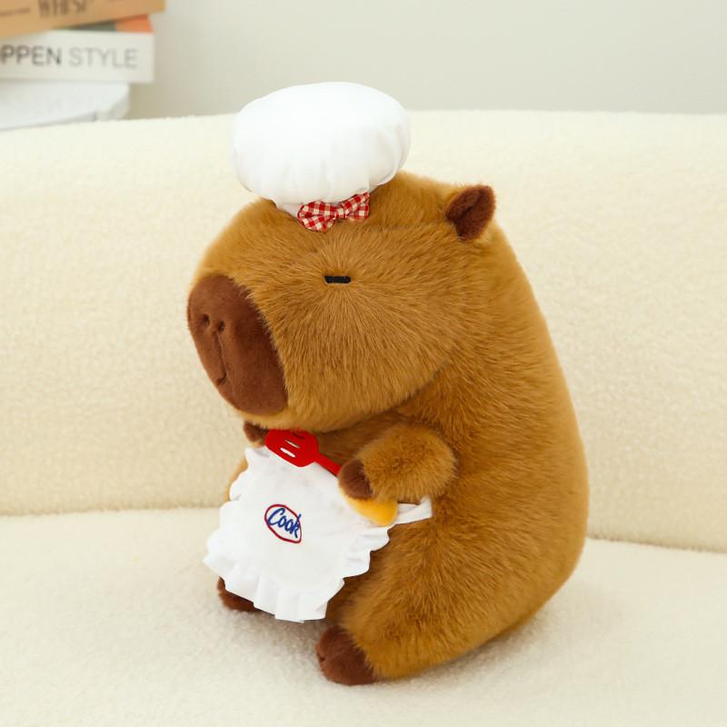 Adorable Capybara Plush Toy Chef Pillow Cute Party Decoration Gift For Kids