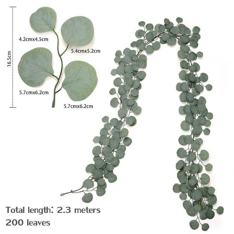 

230 СМ Искусственный Эвкалипт Гирлянда Подвесной Ротанг Стол Центральные Украшения Партии Свадебная Зелень Домашний Декор