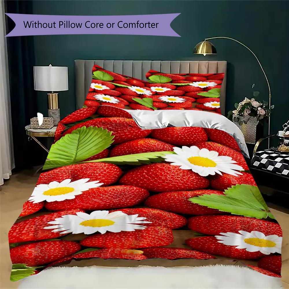 

1PC Food Theme Bedding Quilt Set Quilt Cover Pillowcase Home Decoration Birthday Gift (1 * duvet cover + 2 * pillowcase, without core)A1 135x200cm