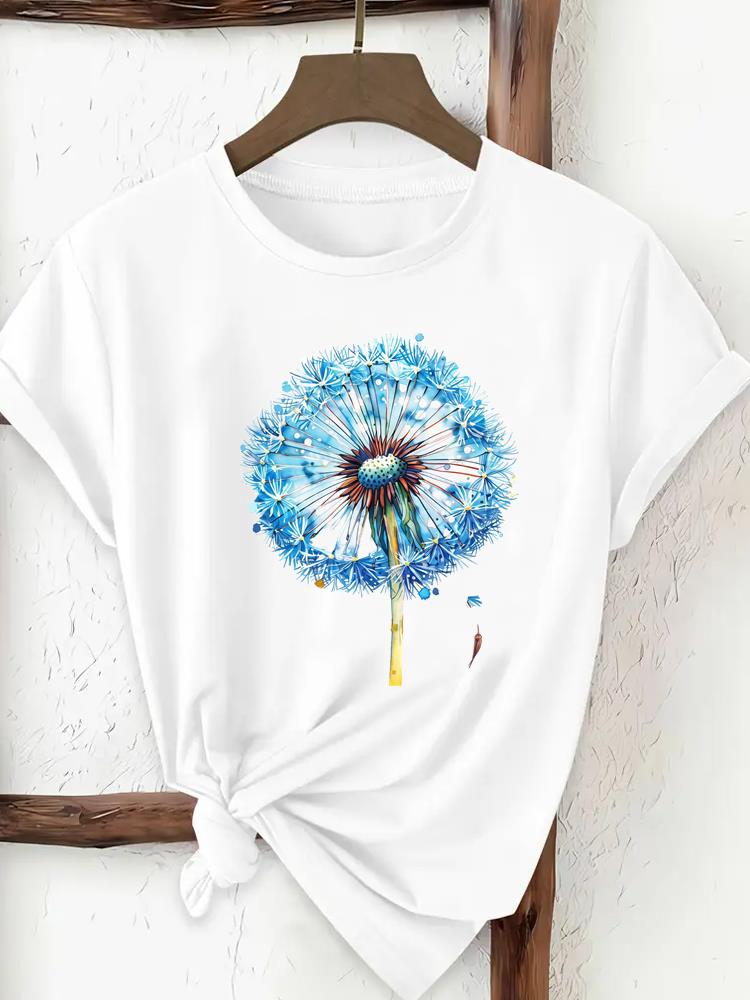 (Asian Size) Print Tee Top Women Woman Fashion Clothing T Shirt  Female Sweet Butterfly Style Short Sleeve Graphic T-shirts