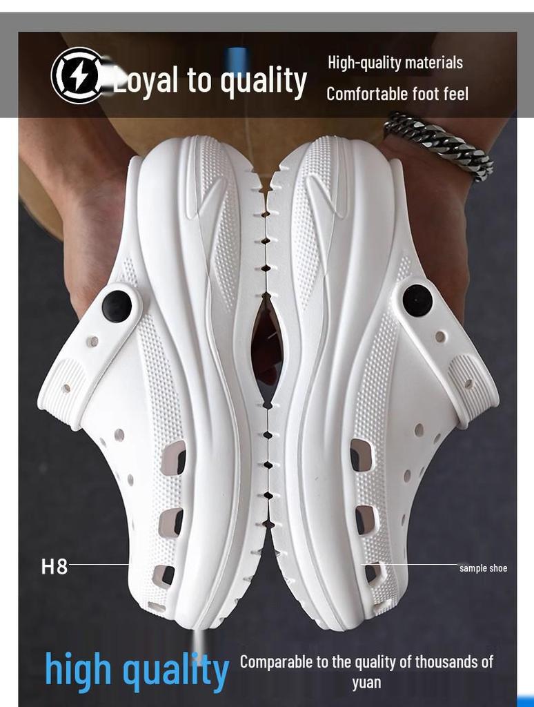 Cross-border Light Wheel Height-Boost Clogs: Non-slip, Thick-Soled, Versatile Beach & Outdoor Sandals