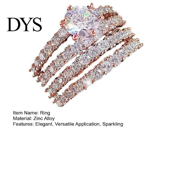 Cubic Zirconia Ring Set 2Pcs Rhinestone Band Rings Women Sparkly Engagement for Stacking Anniversary Wedding Party Wear Lightweight Luxury Jewelry