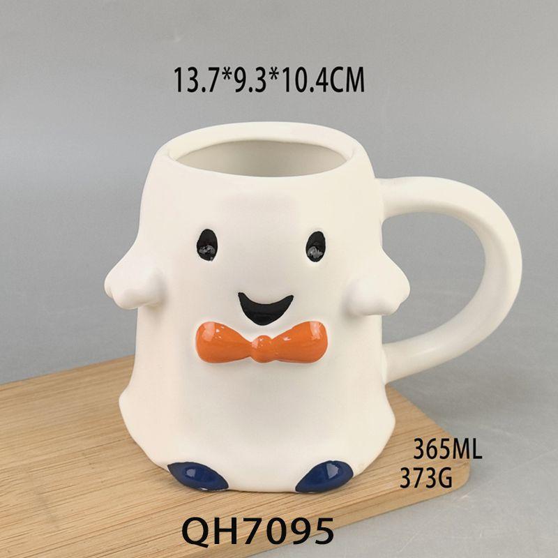 Cute Pumpkin Cup Ins Ghost Festival Zombie Cup Orange Mug Coffee Cup Personalized Ceramic Set