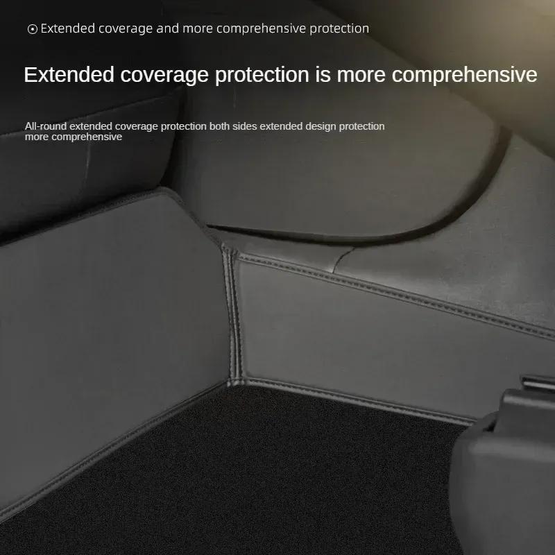 Rear Seat Lower Protective Mat for Tesla Model 3 Y Full Surround Cushion Protector Anti-Dirty Kick Pad Leather Car Accessories