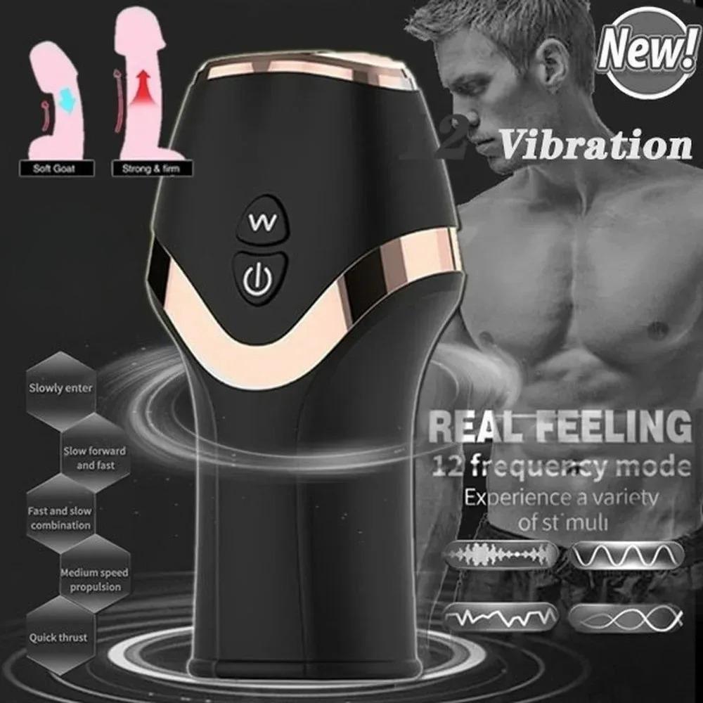 RTET 18 Vibromasseur 12 Mode Sexmachine Endurance for Man Milking Machines Men Automatic Masturbation Toy Male Sex Masturbator