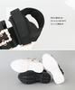 Jewel Buckle Velcro 9cm Thick Sole Sneaker Sole Sports Sandals Back Strap Easy to Walk High Tech Dad Neat Simple Korean Black White M [Room Nine]