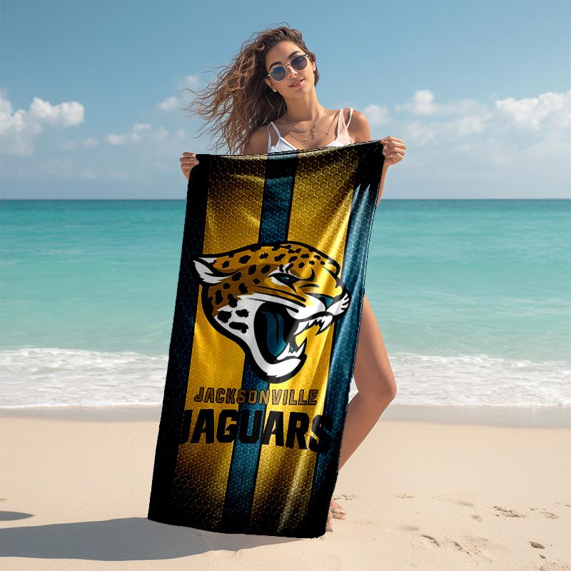 Proof Beach Towel with Jacksonville Jaguars Logo Pattern - Soft,absorbent,quick-drying,machine Washable - Perfect for Swimming,camping,bathing
