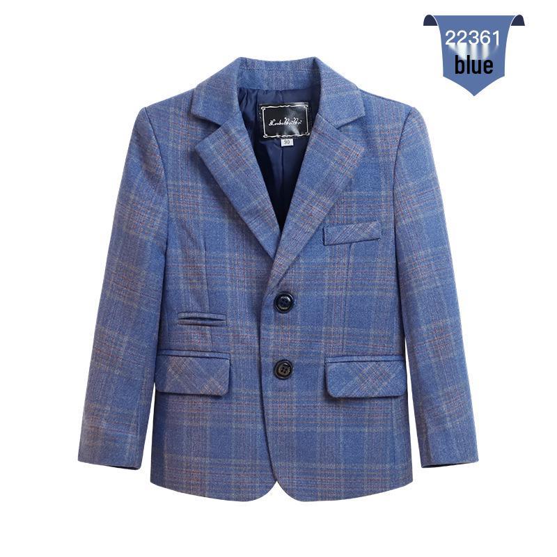 

Дитячий картатий костюм-трійка 2023: Весільний виступний комплект для хлопчиків на осінь/зиму 160cm, for 35-39kg