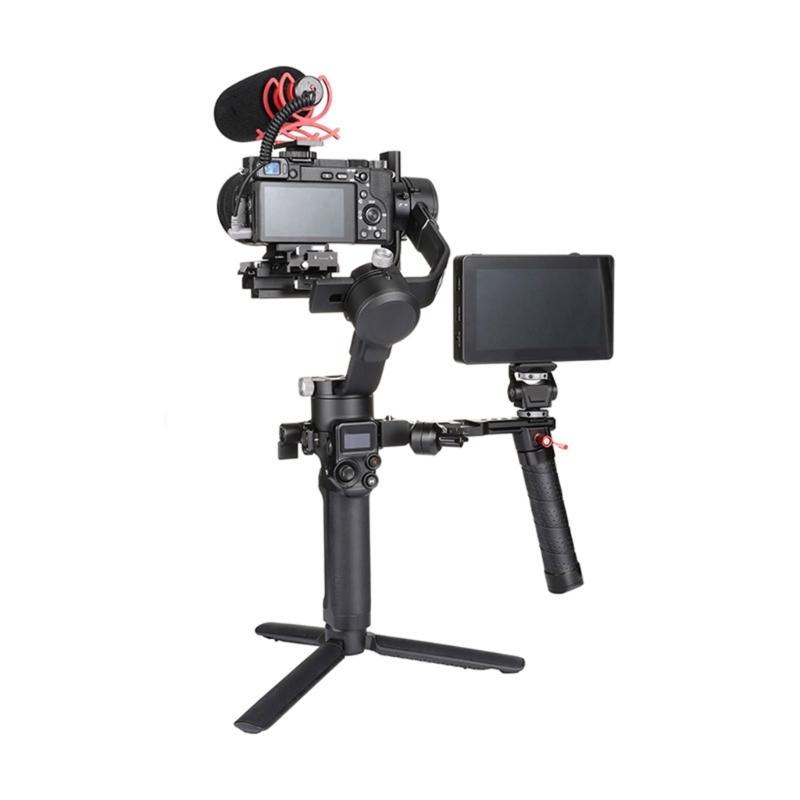 Portable Ergonomic Camera Handle 5 1/4inch Screw Holes 2 Cold Shoe Mounts For SC2/S3 Camera Professional Filming