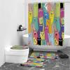 Cute Graffiti Animal Digital Print Shower Curtain Shower Curtain Waterproof Bathroom Curtain