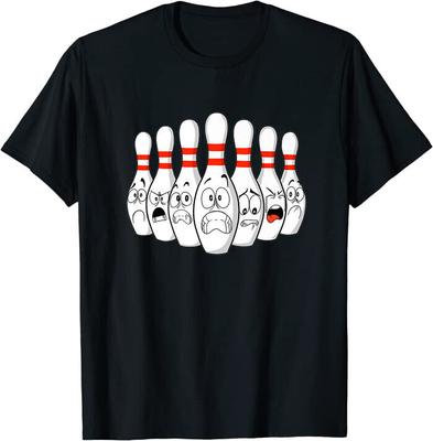 Camiseta Unisex de Bolos de Dibujos Animados con Bolos Asustados