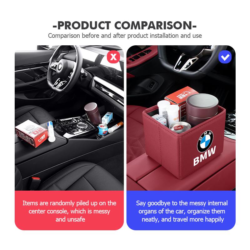 2025 Hot Car Trash Can Portable Foldable Storage Leather Garbage Bucket For BMW E46 E90 E60 F10 E39 F30 E36 E87 E90 E30 E53 F31