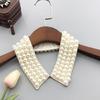 Elegant Pearls Beaded Bib Faux Collar Half Shirt for Women Lapel False Collar Detachable Collar Neckline Choker Necklace