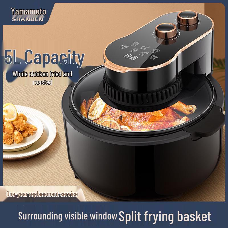 

Yamamoto 5L Large Capacity Flip-Top Air Fryer Oven - Multi-Functional & No-Flip Design