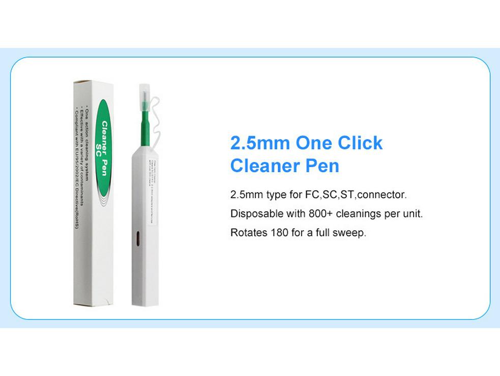 Fiber Optic Cleaning Kit: Includes Cassette, Pen Tool, Cotton Swabs, Alcohol Bottle.