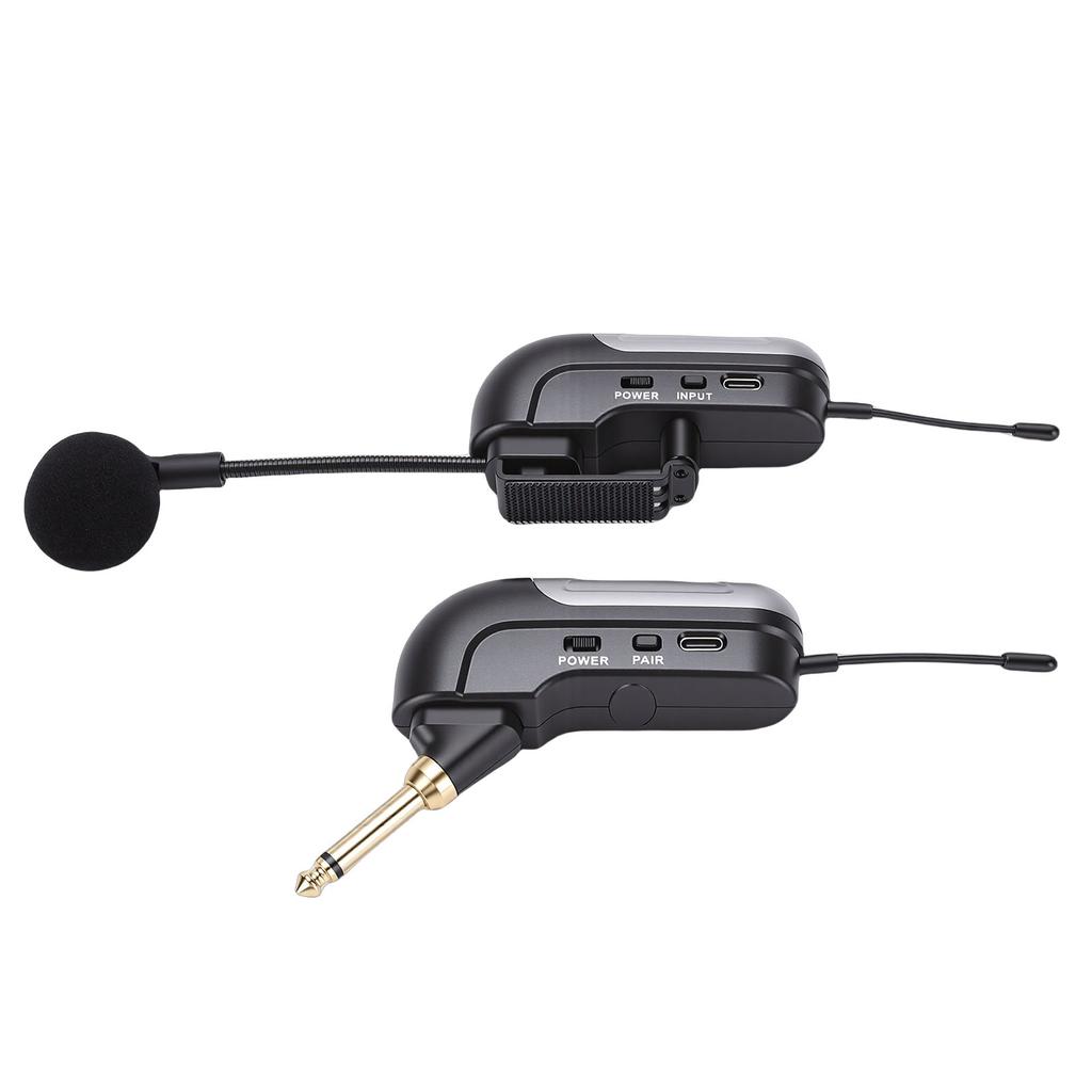 UHF Wireless Accordion Microphone HD Sound Instrument Pick Up Mic 30m Long Range 6H Battery Life with Receiver
