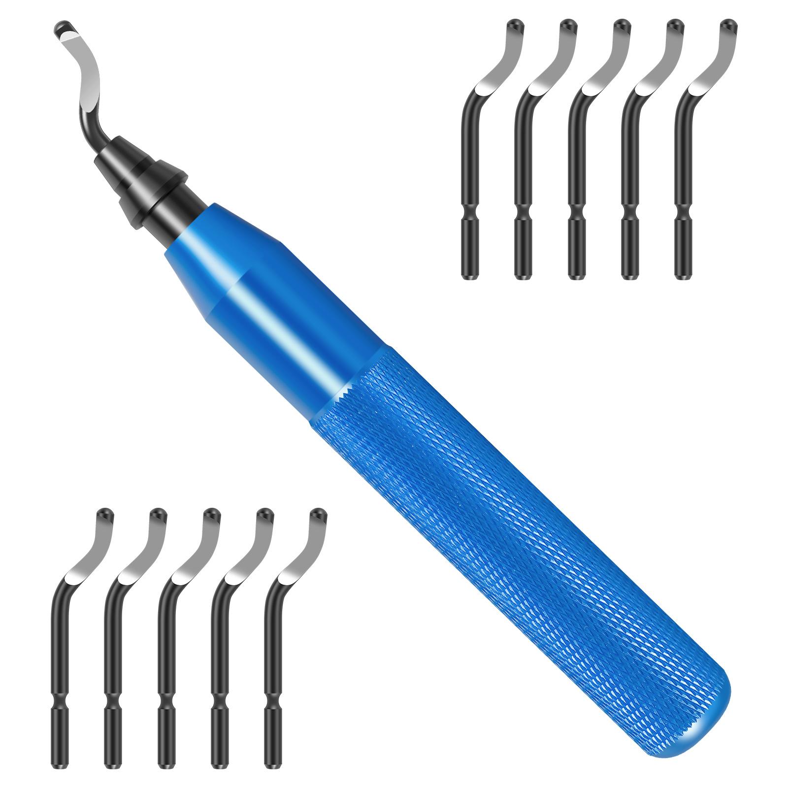 

Alloy burr trimming tool with 10 additional blades comfortable feel handle multifunctional burr removal manual tool