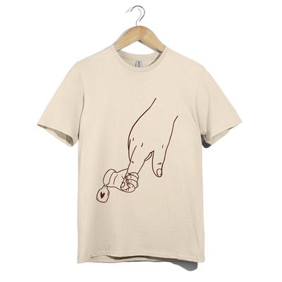 Parent Child Hand T-Shirt Unisex | Minimalist Family Love Tee | Baby Bonding Top