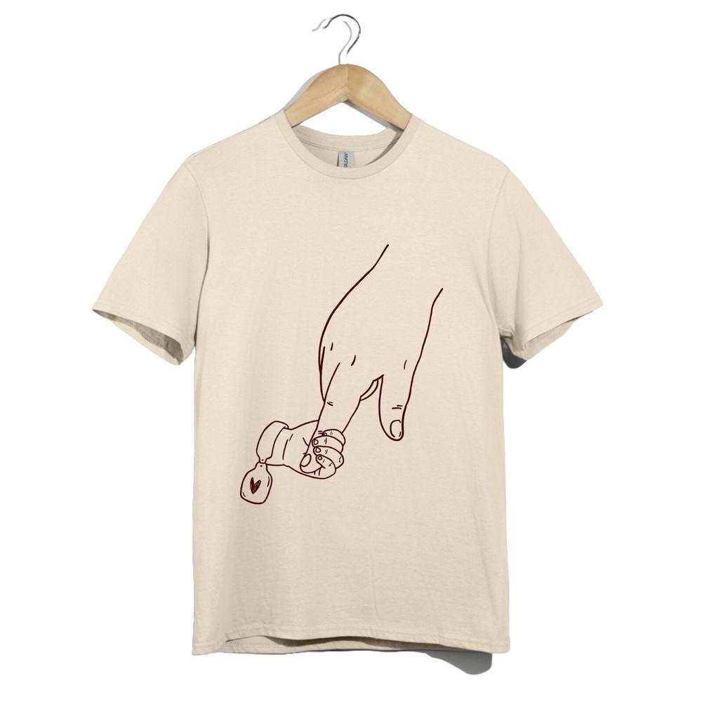 

Parent Child Hand T-Shirt Unisex | Minimalist Family Love Tee | Baby Bonding Top XL