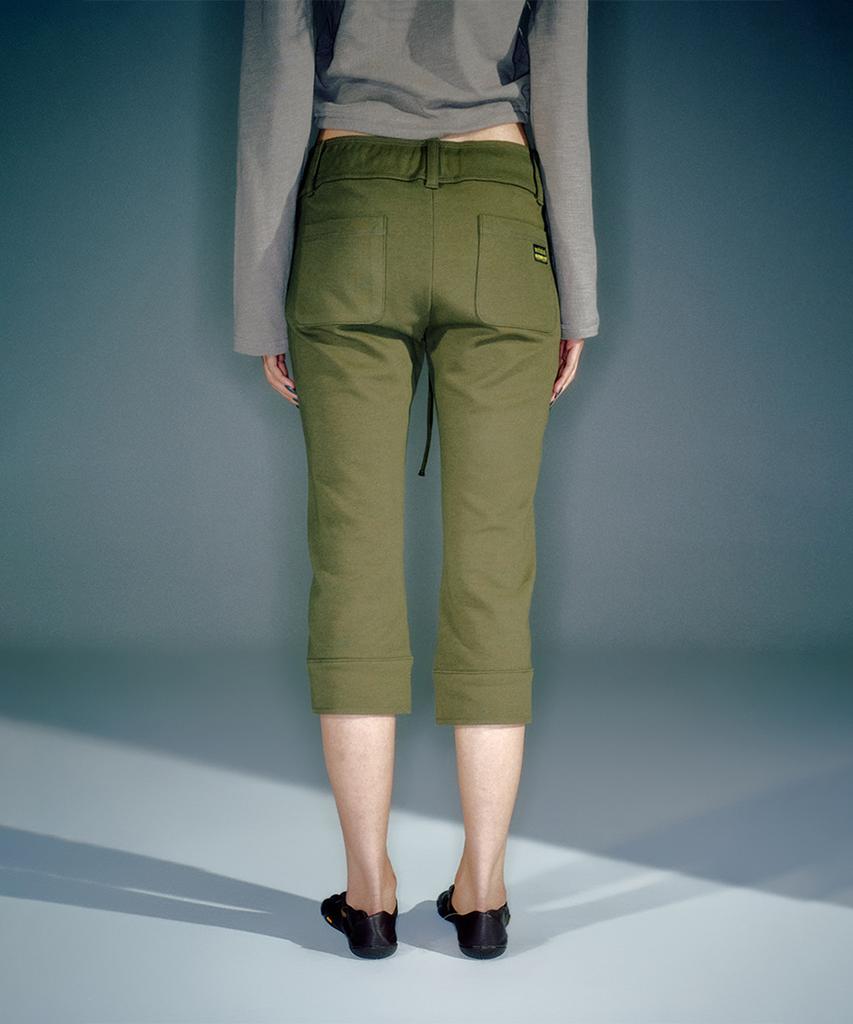 Beikeonteuakaibeu Workshop Capri Slim Jersey Pants Khaki