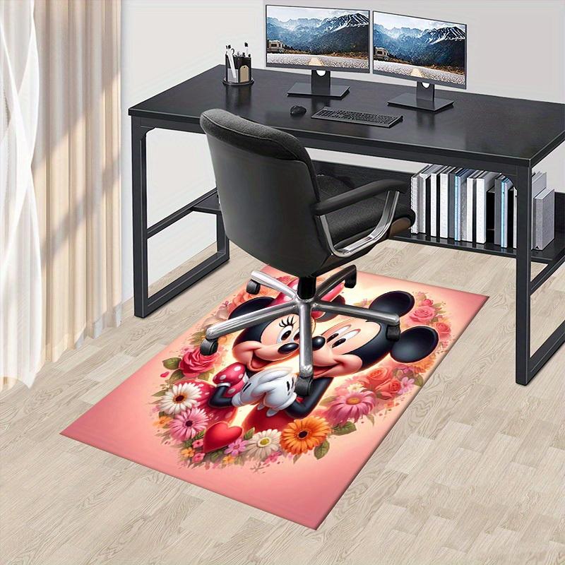 

Office Carpet, Desk Mat, Gift for Home Decor, Mickey Mouse and Minnie Mouse Floral Heart Design, Soft and Comfortable Rug for Under Chairs.a 60cm by 90cm