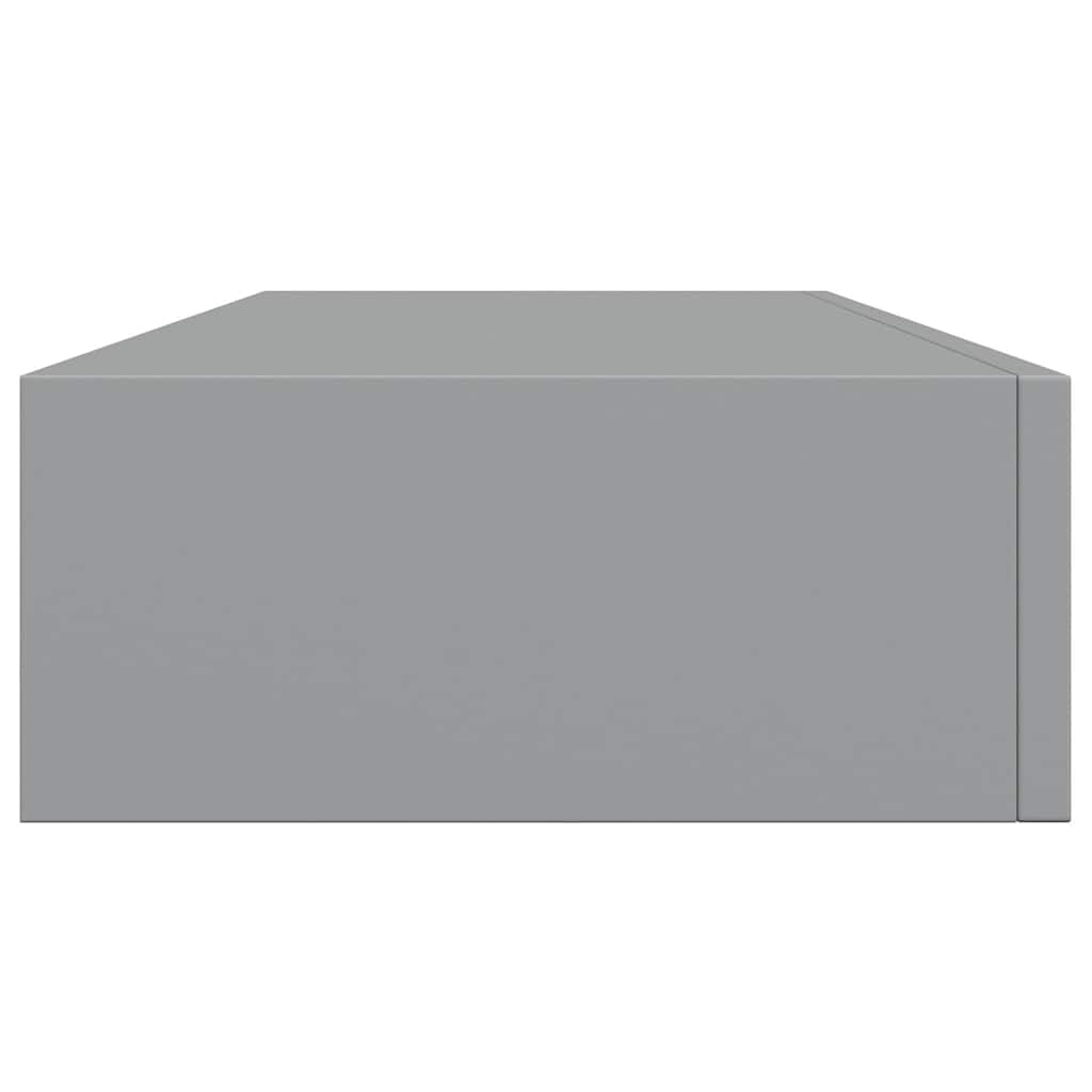Vidaxl Półki Ścienne Z Szufladą, 2 Szt., Szare, 60 X 23,5 X 10 Cm, Mdf