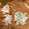 Fabric Storage Bags for Gifts Christmas Tree Shaped Gift Bag, Reusable Drawstring Treat Goody with Pompoms Durable Polyester Sacks Bells, Winter