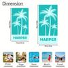 Custom Palm Tree Beach Towel Tropical Print Personalized Name Quick Dry Sand Free Large Bath Towel For Swimming Pool Travel