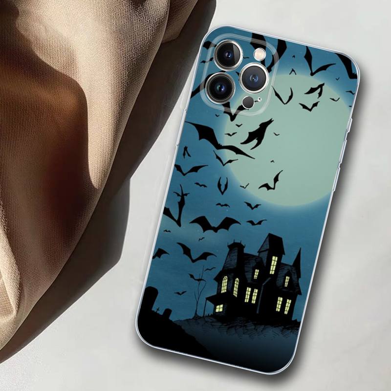 Goth Vampire Bat Phone Case For iPhone 14 13 12 11 Pro Max XS X XR SE 2020 6 7 8 Plus Mini Transparent Shell