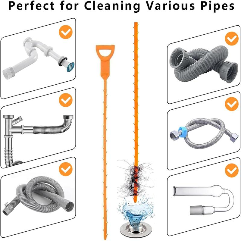 3ks Flexibilní čistič odtoku dřezu Odstraňovač ucpaných dlouhých vlasů Odstraňovač ucpaných čističů