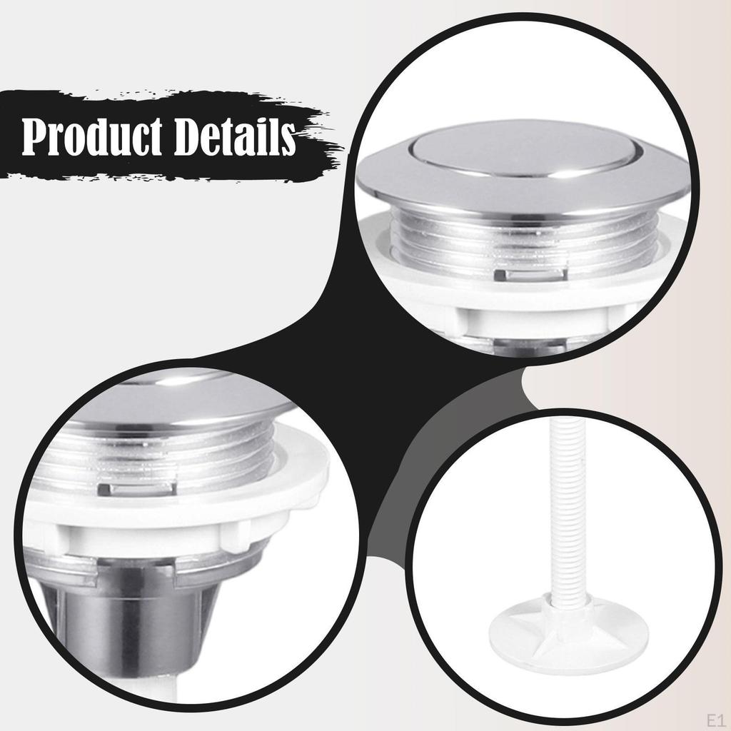 Tlačítko splachování WC Snadná instalace Univerzální, Kulaté, Jedno stisknutí Tlačítko nádržky, Náhradní díly