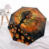 1pc Scary Halloween Pumpkins Tree Pattern Automatic Folding Umbrella, Lightweight Retractable Compact Travel Umbrella, 8-Rib Sturdy Frame030