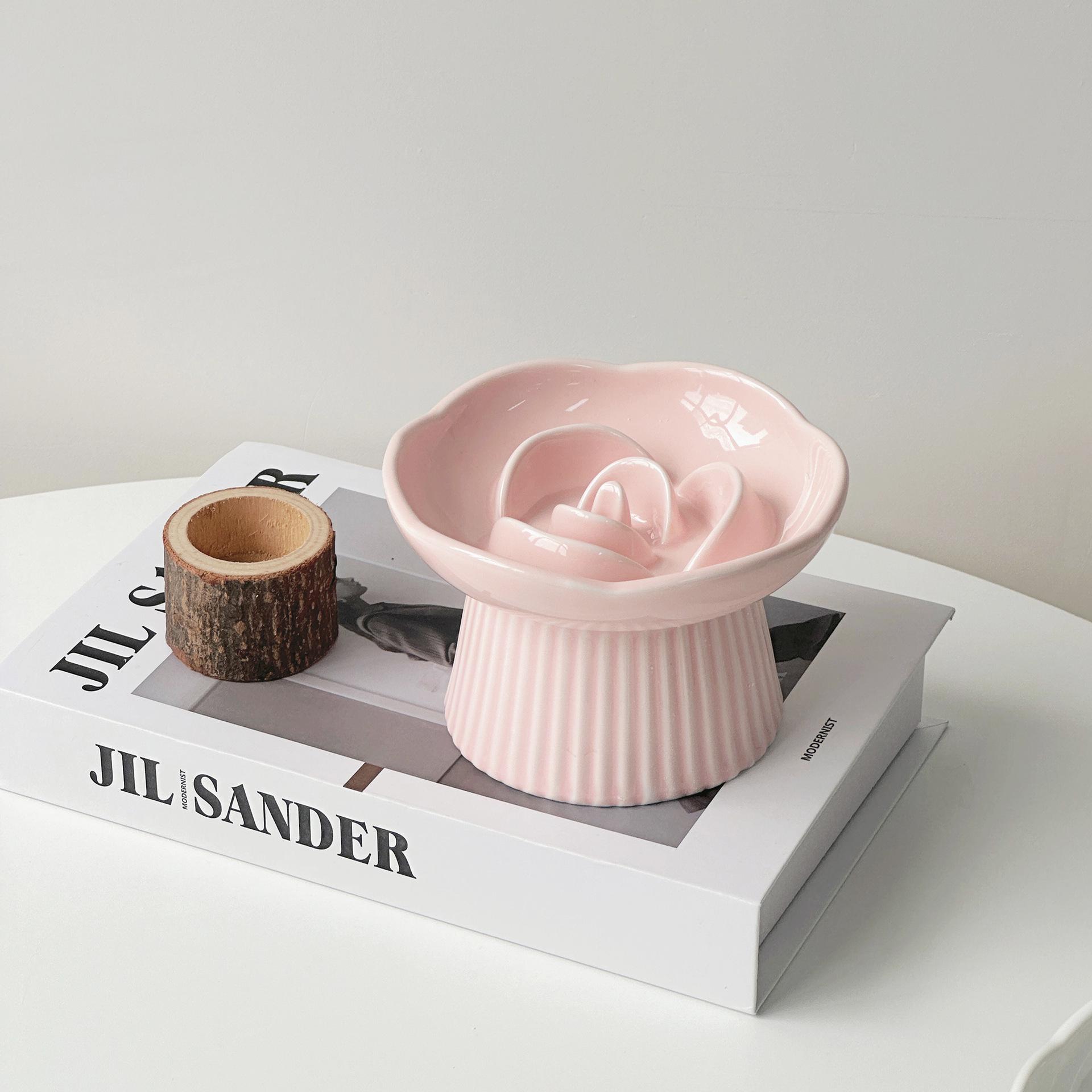 

Миска для кошек против рвоты: Керамическая миска-медленник для защиты позвоночника розовый